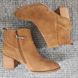 Blondo Women's Tan Suede Ankle Boots- Noa, Size 9.5